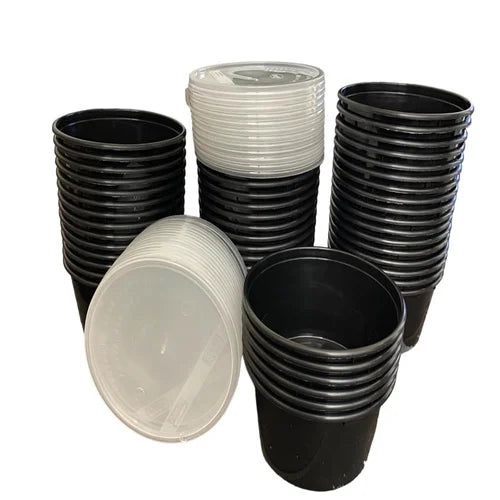 Round Container -500 ml, Black with Lid