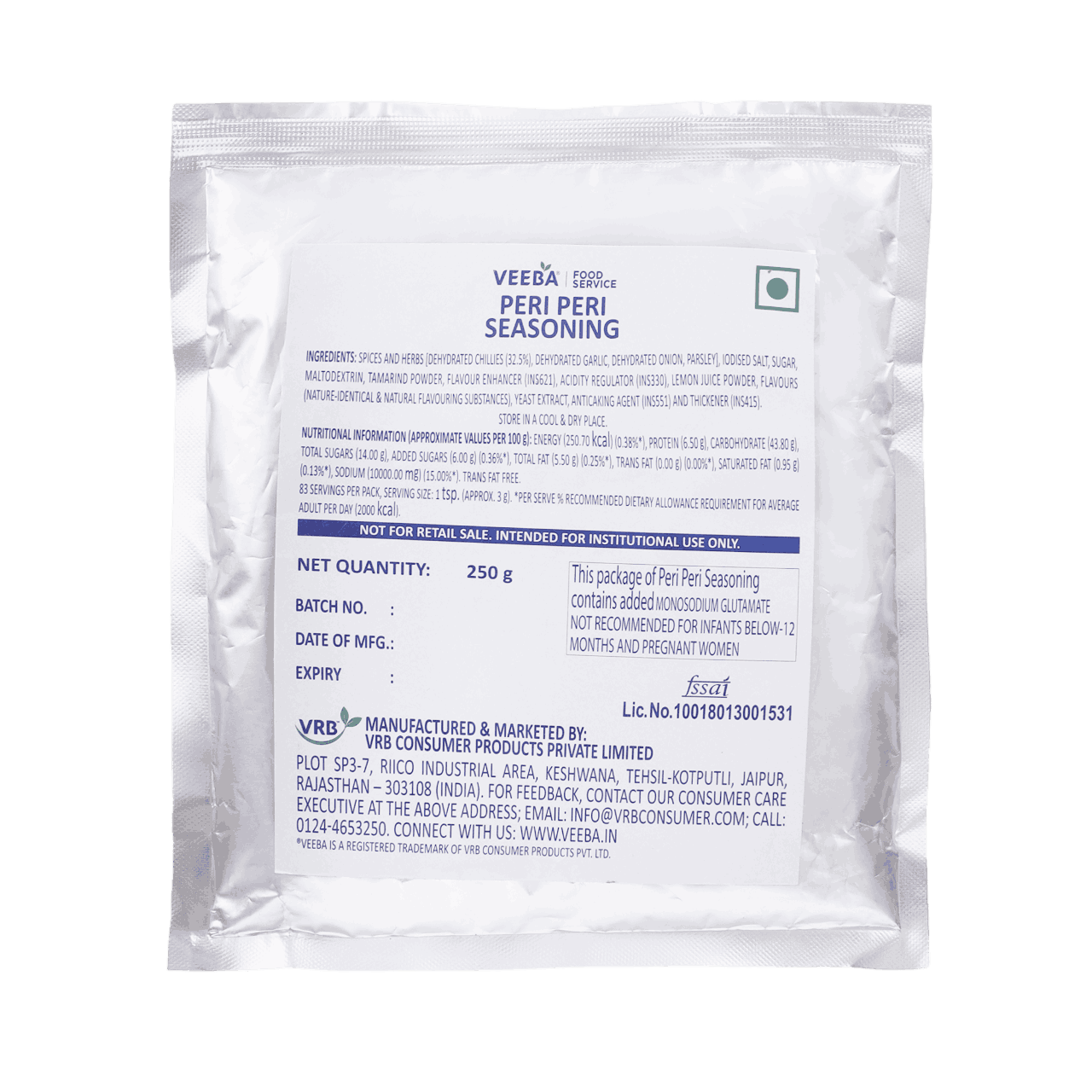 Veeba - PERI PERI SEASONING (250G)
