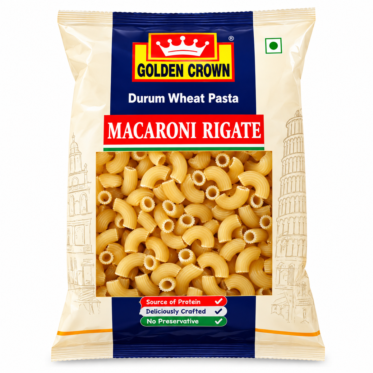 Golden Crown - Macaroni Rigate Pasta 500g