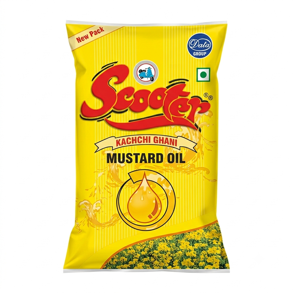Scooter Kachchi Ghani Mustard Oil / Sarso Tel - 1L