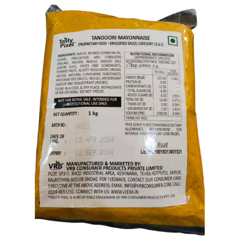 TANDOORI MAYONNAISE (1KG) - TASTY PIXEL