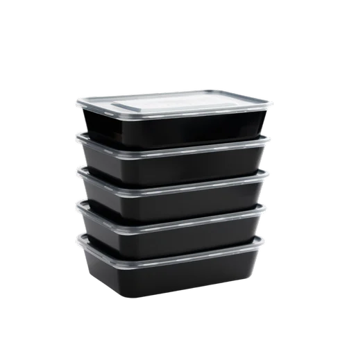 Rectangle Container -750 ml, Black with Lid